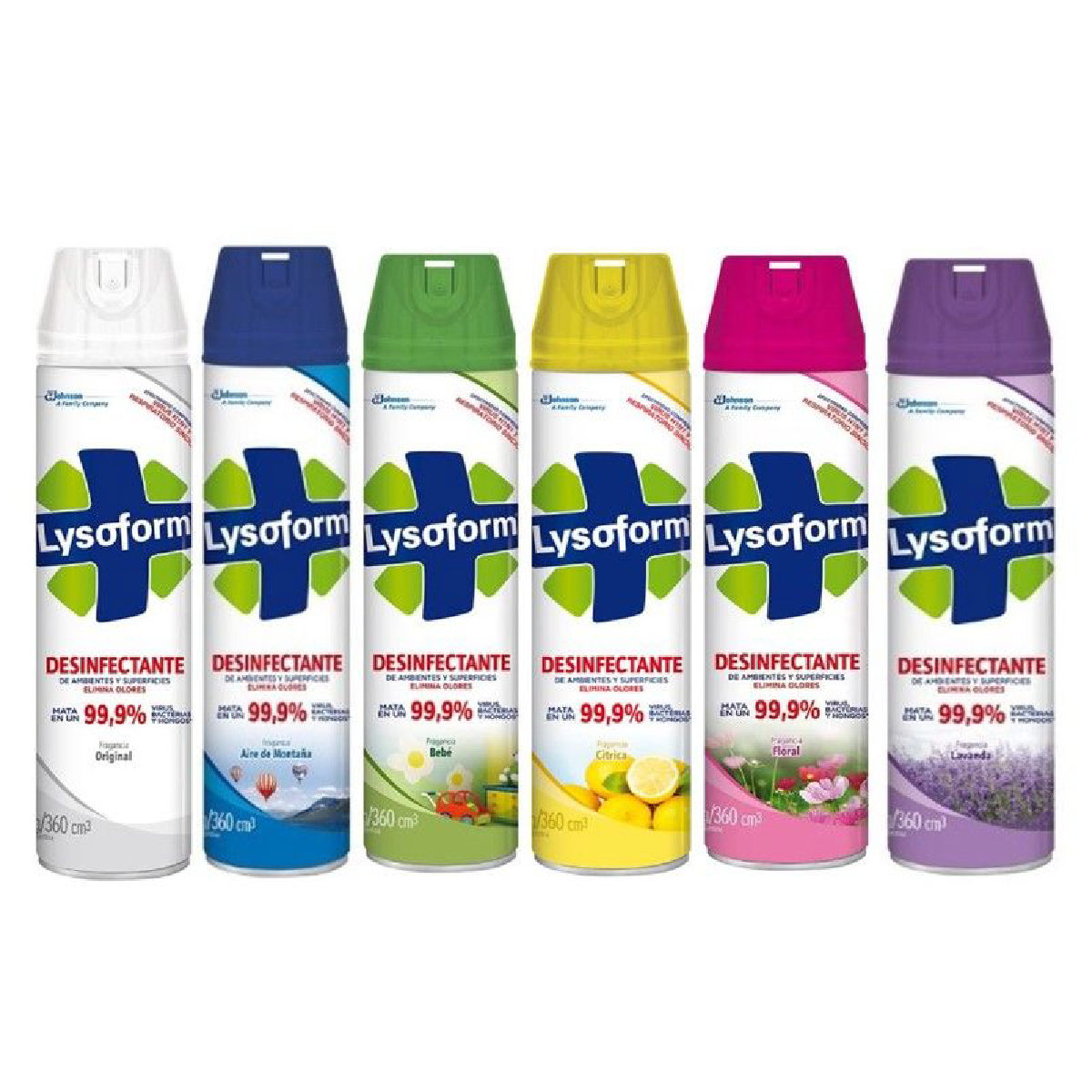Lysoform Desinfectante Aerosol Fragancias Bebe Citric Frutal Aire Montana Maxlimp